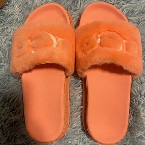 UGG Orange Fluffy Sandals
